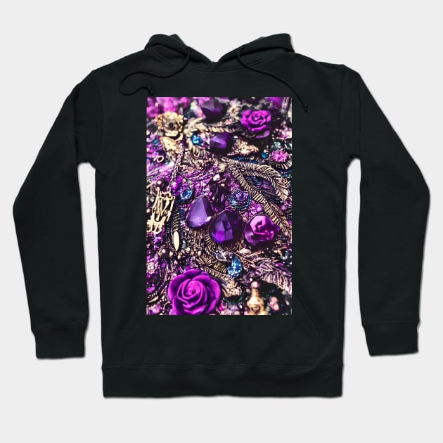 Aesthetic Purple Shiny Gems & Sparkle Hoodie by PurplePeacock